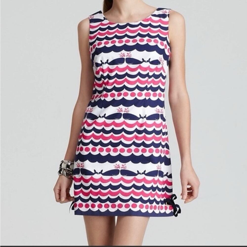 Lilly Pulitzer Delia Dress Whale Tail Print Women’s Size 8